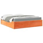 vidaXL Lit avec matelas cire marron 180x200 cm bois massif de pin