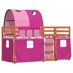 vidaXL Lit superposé sans matelas rose 75x190 cm bois de pin massif
