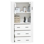 vidaXL Buffet haut Blanc Bois d'ingénierie