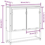 vidaXL Armoire à miroir de salle de bain chêne fumé bois d’ingénierie