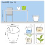 LECHUZA Jardinière Classico Color 28 ALL-IN-ONE Blanc brillant 13190