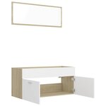 vidaXL Ensemble de meubles de salle de bain 2Pièces blanc et chêne sonoma