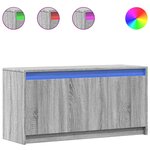 vidaXL Meuble TV avec LED sonoma gris 100x34x50 cm bois d'ingénierie