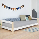 Lit enfant KIDDY 80 x 160 blanc et naturel