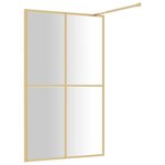 vidaXL Paroi de douche avec verre ESG transparent doré 118x195 cm
