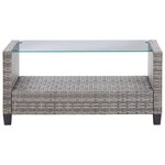 vidaXL Salon de jardin 6 Pièces avec coussins Résine tressée Gris foncé