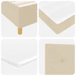 vidaXL Lit à ressorts avec matelas crème 100x200 cm tissu
