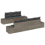 vidaXL Ensemble de canapé de jardin de 8 pièces avec coussins gris en rotin synthétique