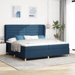 Lit à ressort vidaXL avec matelas bleu 200x200 cm en tissu