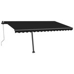 vidaXL Auvent automatique et capteur de vent LED 450x350 cm Anthracite