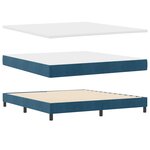 Lit Box Spring vidaXL avec Matelas et LED Bleu Foncé 180x200 cm Velours