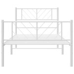 vidaXL Cadre de lit métal avec tête de lit/pied de lit blanc 75x190 cm