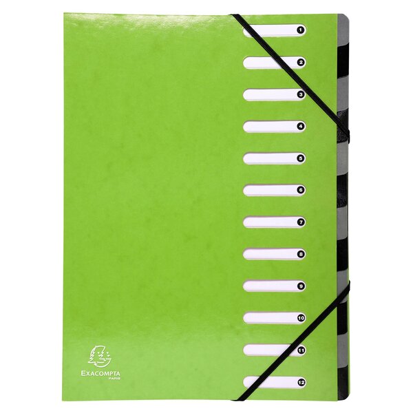 Trieur Harmonika Iderama 12 Compartiments - Vert Anis - X 6 - Exacompta