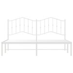 vidaXL Cadre de lit métal avec tête de lit blanc 160x200 cm