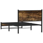 vidaXL Cadre de lit en métal sans matelas chêne fumé 100x190 cm
