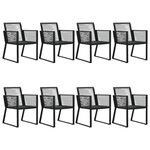 vidaXL Ensemble à manger d'extérieur 9 Pièces Rotin PVC Noir