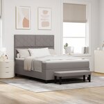 vidaXL Lit à ressorts avec matelas et banc taupe 160x200 cm en tissu