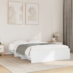 vidaXL Cadre de lit Blanc 120x190 cm bois d'ingénierie
