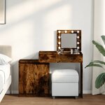 vidaXL Coiffeuse avec LED chêne fumé 115x37x110 5 cm