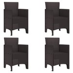 vidaXL Ensemble de salle à manger de jardin 5 pièces marron poly rattan