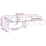 vidaXL Meuble TV HAMAR Marron miel 158x40x40 cm Bois massif de pin