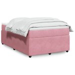 vidaXL Sommier à lattes de lit avec matelas Rose 120x200 cm Velours