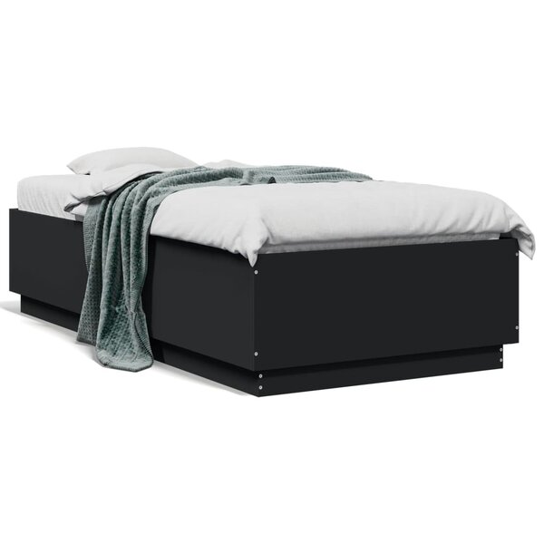 vidaXL Cadre de lit sans matelas noir 75x190 cm