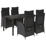 vidaXL Ensemble à manger de jardin coussins 5Pièces Noir Résine tressée