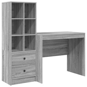 vidaXL Bureau avec rangement en gris sonoma
