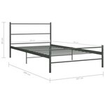 vidaXL Cadre de lit sans matelas gris métal 100x200 cm