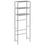 vidaXL Support de rangement 3 niveaux de toilette Argenté 53x28x169 cm