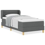 Lit Box Spring vidaXL avec Matelas Gris Foncé 80x200 cm en Tissu