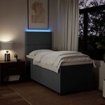 vidaXL Sommier à lattes de lit avec matelas Gris foncé 100x200cm Tissu