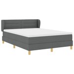 Lit Box Spring vidaXL avec Matelas Gris Foncé 160x200 cm en Tissu