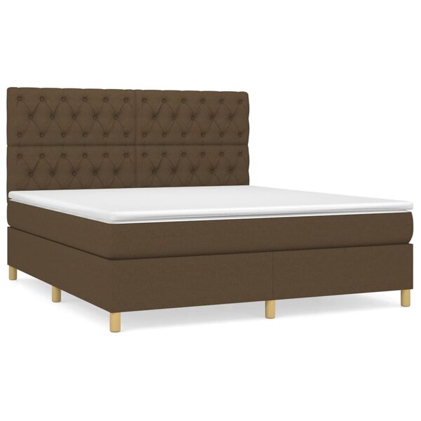 vidaXL Sommier à lattes de lit avec matelas Marron foncé 160x200 cm