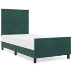 Cadre de lit vidaXL Vert foncé 100x200 cm Velours
