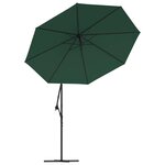 vidaXL Tissu de remplacement pour parasol déporté vert 300 cm