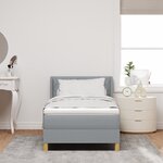vidaXL Lit à Ressorts avec Matelas Gris clair 100x200 cm Tissu