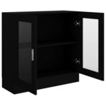 vidaXL Armoire à vitrine noir 82 5x30 5x80 cm Bois d'ingénierie