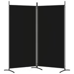 vidaXL Cloison de séparation 2 panneaux Noir 175x180 cm Tissu