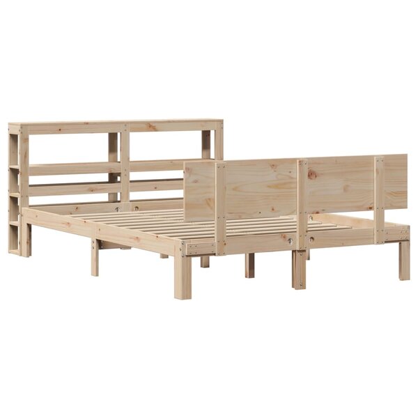 vidaXL Cadre de lit avec tête de lit 150x200 cm bois de pin massif