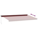 vidaXL Auvent manuel rétractable avec LED bordeaux 600x300 cm