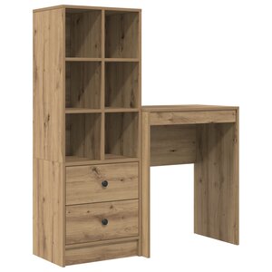 vidaXL Bureau avec rangement chêne en bois d'ingénierie