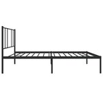vidaXL Cadre de lit métal avec tête de lit noir 90x190 cm