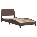 vidaXL Cadre de lit avec tête de lit marron 100x200 cm Similicuir