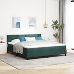 vidaXL Lit Box Spring avec Matelas & LED Vert Foncé 180x200 cm Velours