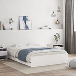 vidaXL Cadre de lit avec tiroirs blanc 135x190 cm bois d'ingénierie