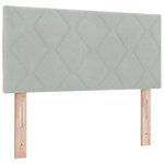 Lit à ressorts vidaXL avec matelas Gris clair 100x200 cm Velours