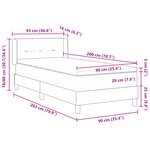 vidaXL Lit à ressorts avec matelas gris foncé 90x200 cm en tissu
