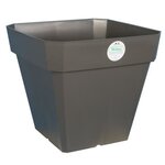 Pot de fleurs carré Soleilla en plastique - 39 x 39 x 53 cm - 49 L - Gris pailleté